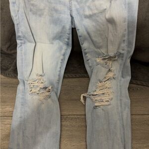 Light Blue Distressed Women Jeans